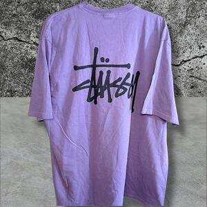 •NEW• Stüssy Basic Pigment Dyed Purple (Grape) Short-Sleeved Tee • XL (no tags)